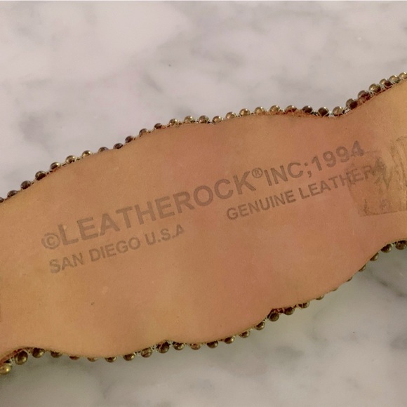 90’s vintage leather belt with Amber studs with gold chains attachment size 32” - Picture 6 of 14